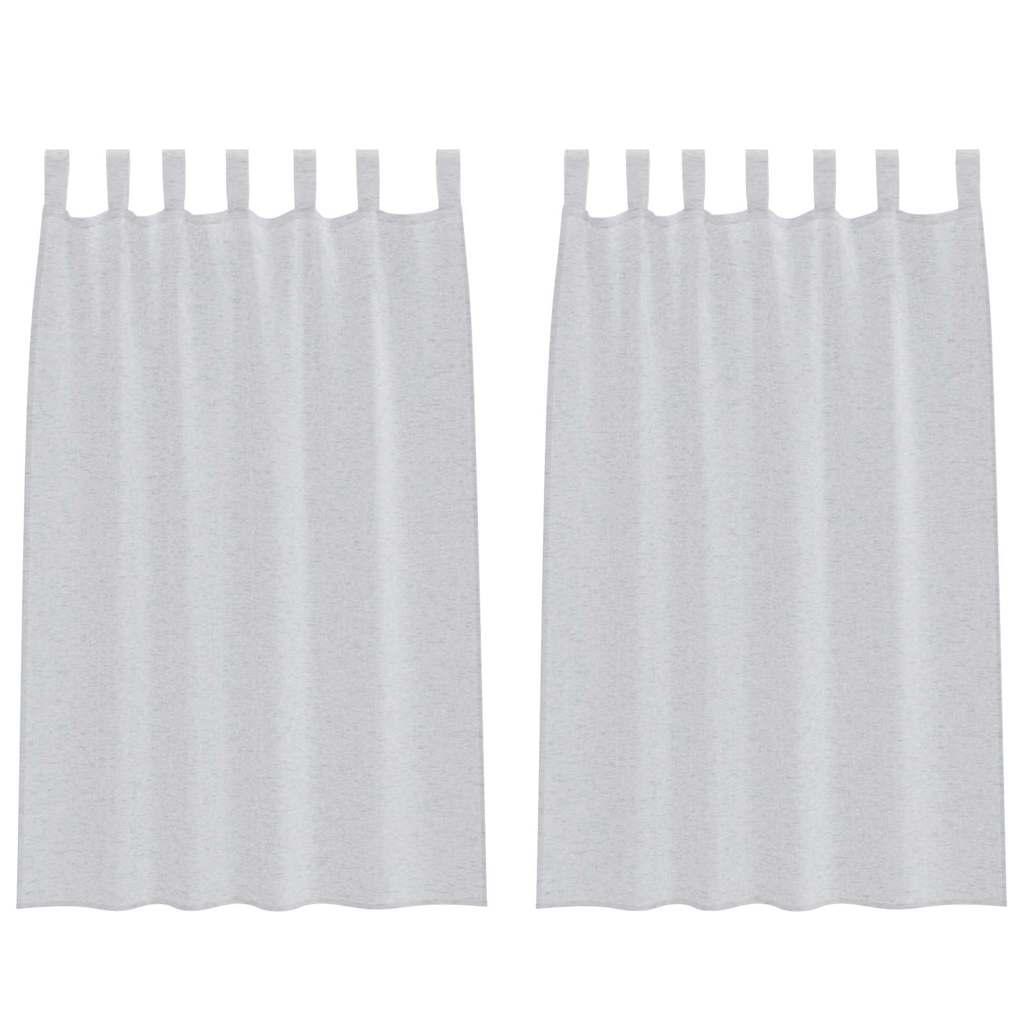 Voile-Vorhang 2 stk. Hellgrau 175 x 140 cm Polyester