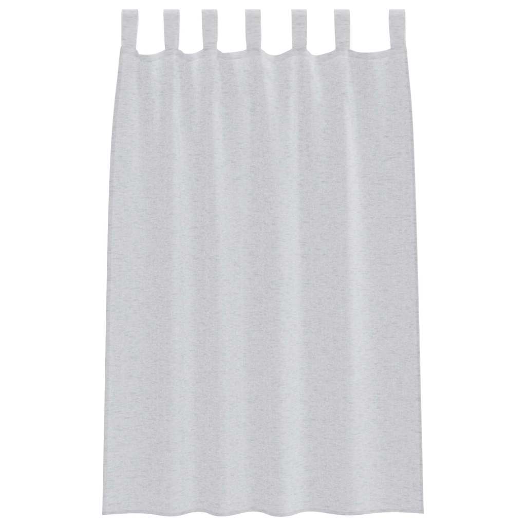 Voile-Vorhang 2 stk. Hellgrau 175 x 140 cm Polyester