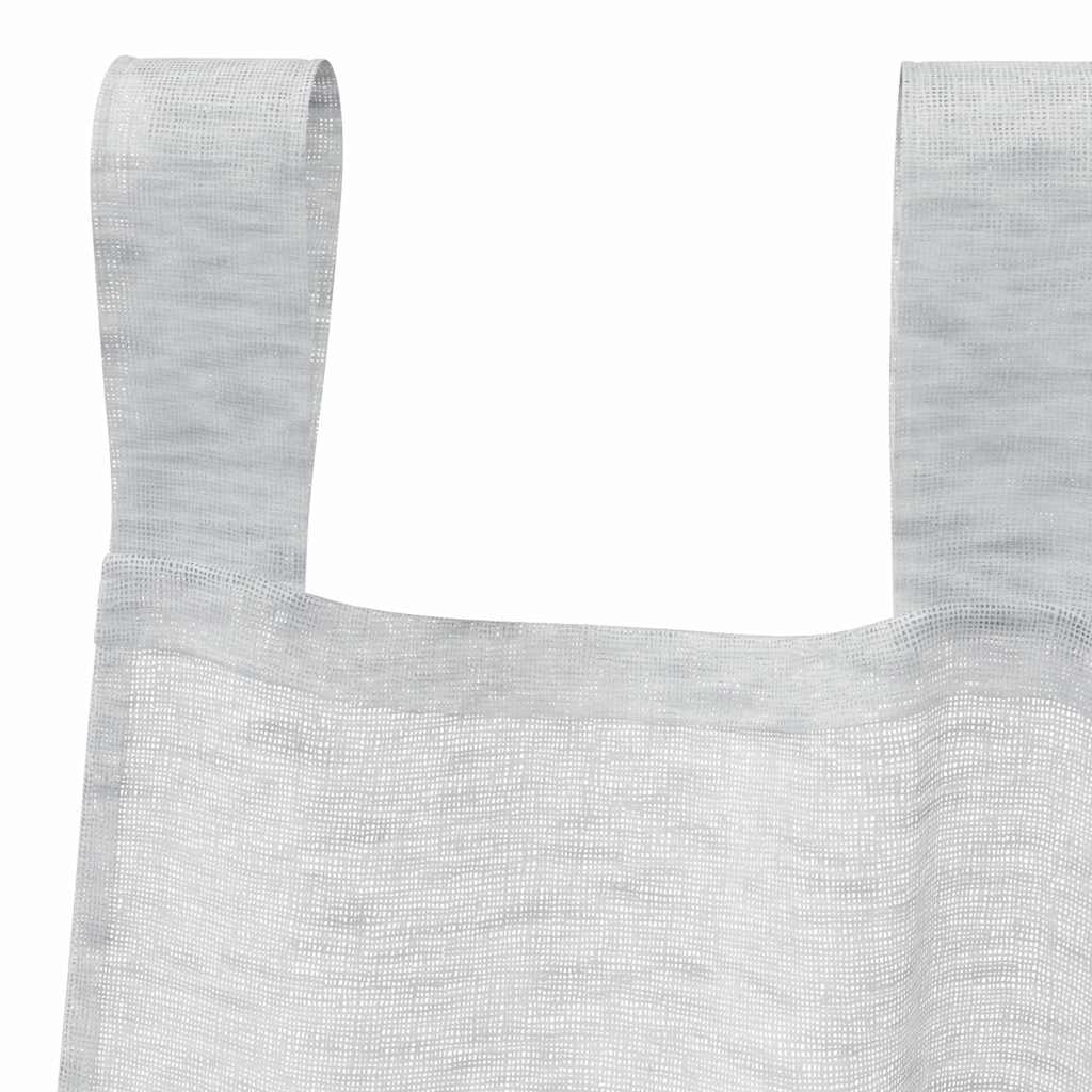 Voile-Vorhang 2 stk. Hellgrau 225 x 140 cm Polyester