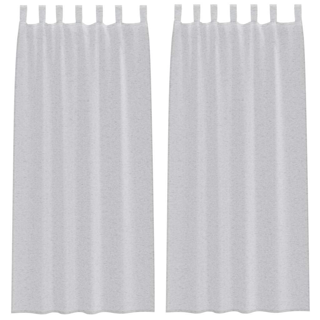 Voile-Vorhang 2 stk. Hellgrau 260 x 140 cm Polyester