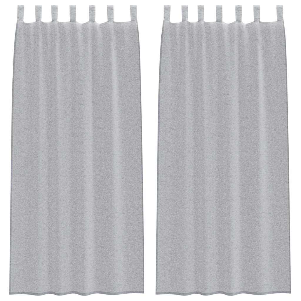 Voile-Vorhang 2 stk. Dunkelgrau 225 x 140 cm Polyester