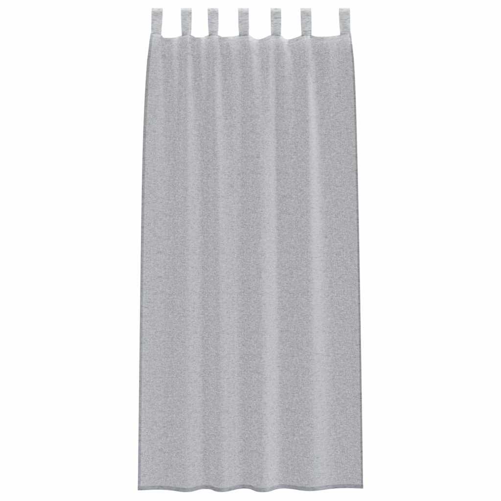 Voile-Vorhang 2 stk. Dunkelgrau 225 x 140 cm Polyester