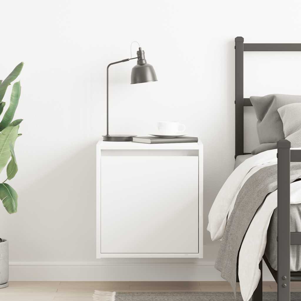 Wall-mounted bedside table white 38x34x40 cm