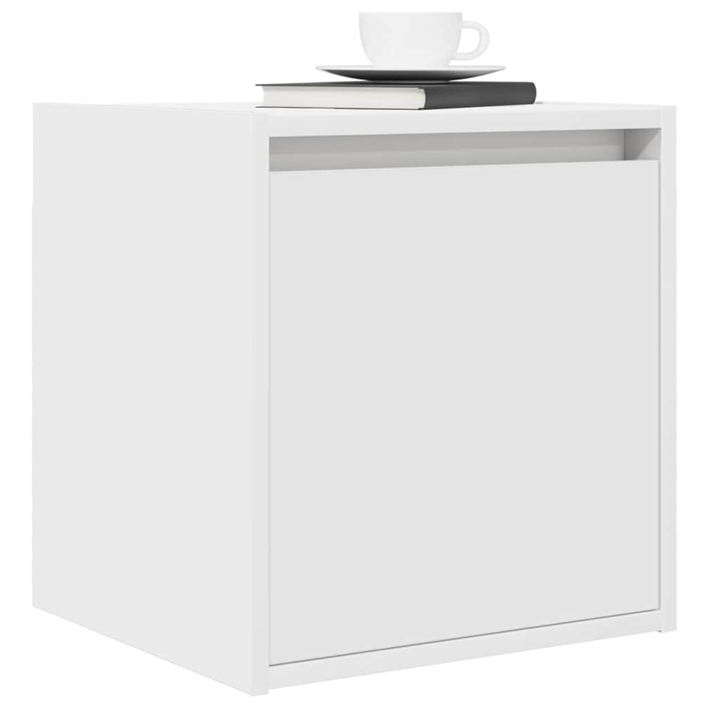 Wall-mounted bedside tables, 2 pieces, white, 38 x 34 x 40 cm