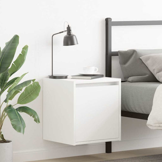 Wall-mounted bedside tables, 2 pieces, white, 38 x 34 x 40 cm