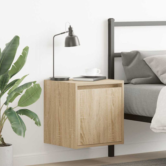 Wall-mounted bedside tables, 2 pieces, Sonoma oak, 38 x 34 x 40 cm