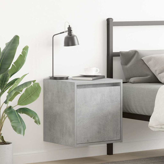 Wall-mounted bedside tables, 2 pieces, concrete grey, 38 x 34 x 40 cm
