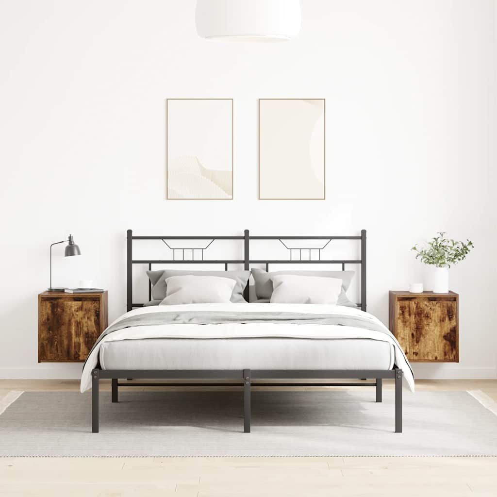 Wall-mounted bedside tables (2 pieces), smoked oak, 38x34x40 cm