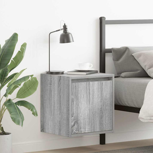 Wall-mounted bedside tables, 2 pieces, Sonoma gray, 38 x 34 x 40 cm