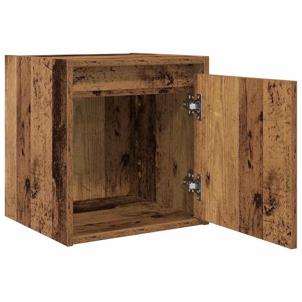 Wall-mounted bedside tables (2 pieces), reclaimed wood look, 38x34x40 cm