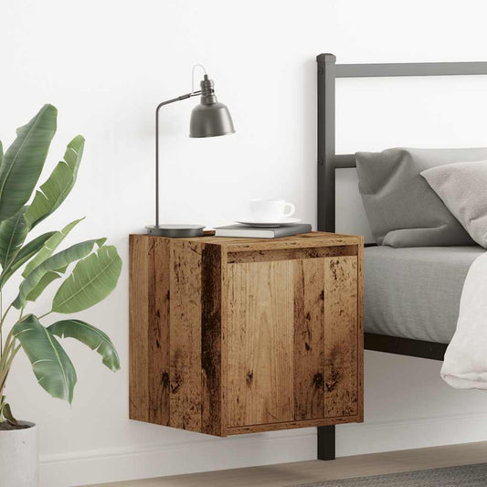 Wall-mounted bedside tables (2 pieces), reclaimed wood look, 38x34x40 cm