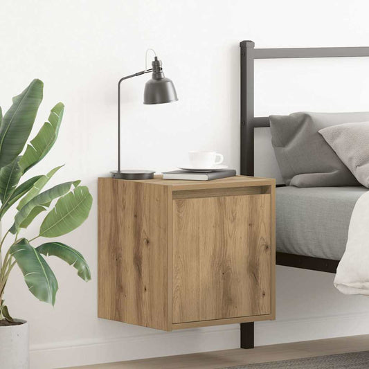 Wall-mounted bedside tables, 2 pieces, Artisan oak, 38 x 34 x 40 cm