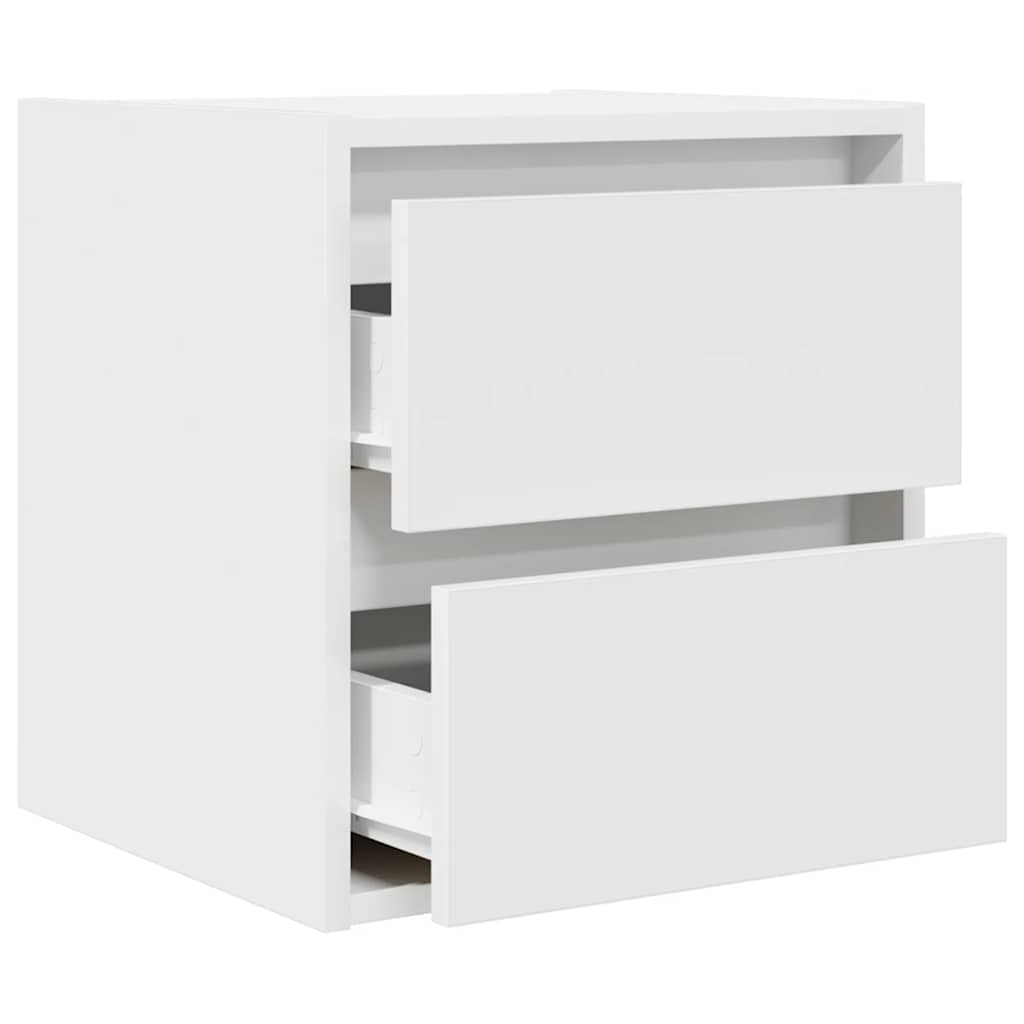 Wall-mounted bedside table white 38x34x40 cm