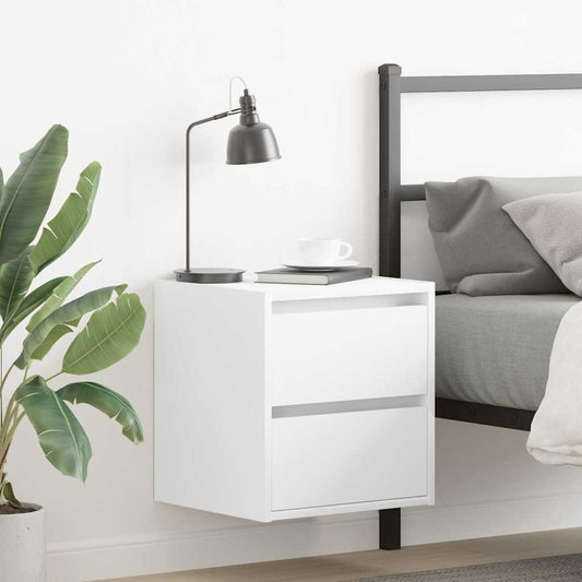 Wall-mounted bedside table white 38x34x40 cm