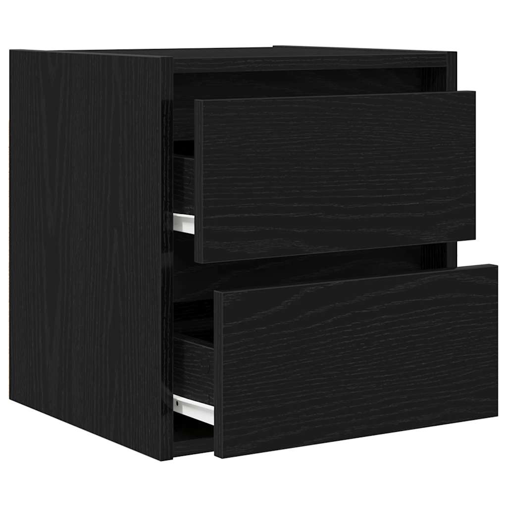 Wand-Nachttisch Schwarz Eichen-Optik 38x34x40 cm