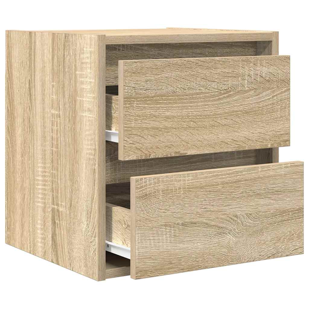 Wall-mounted bedside tables, 2 pieces, Sonoma oak, 38 x 34 x 40 cm
