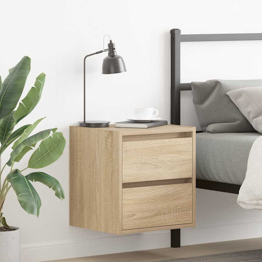 Wall-mounted bedside tables, 2 pieces, Sonoma oak, 38 x 34 x 40 cm