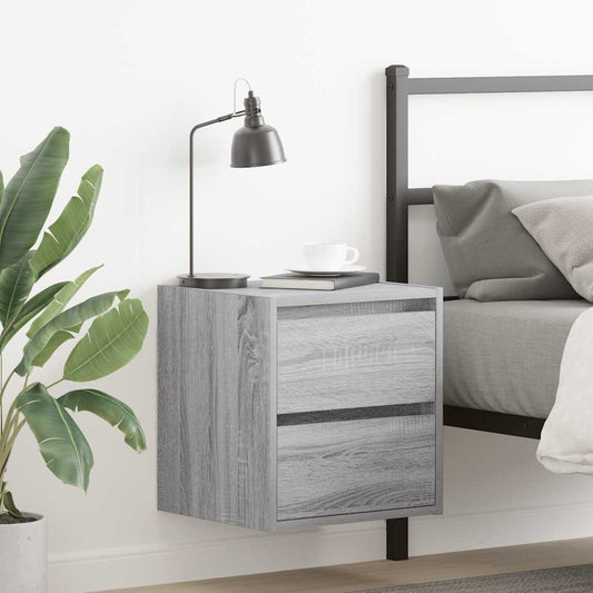 Wall-mounted bedside tables, 2 pieces, Sonoma gray, 38 x 34 x 40 cm