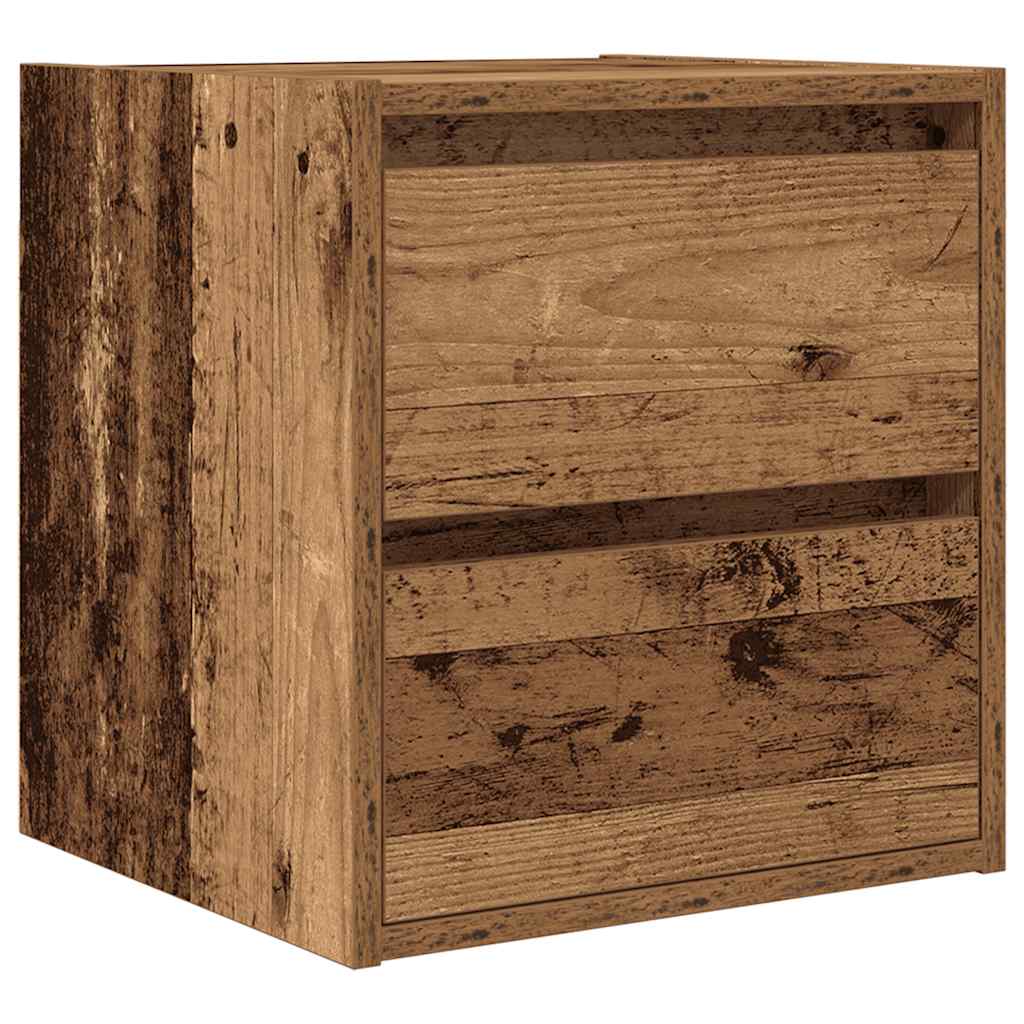 Wall-mounted bedside tables (2 pieces), reclaimed wood look, 38x34x40 cm