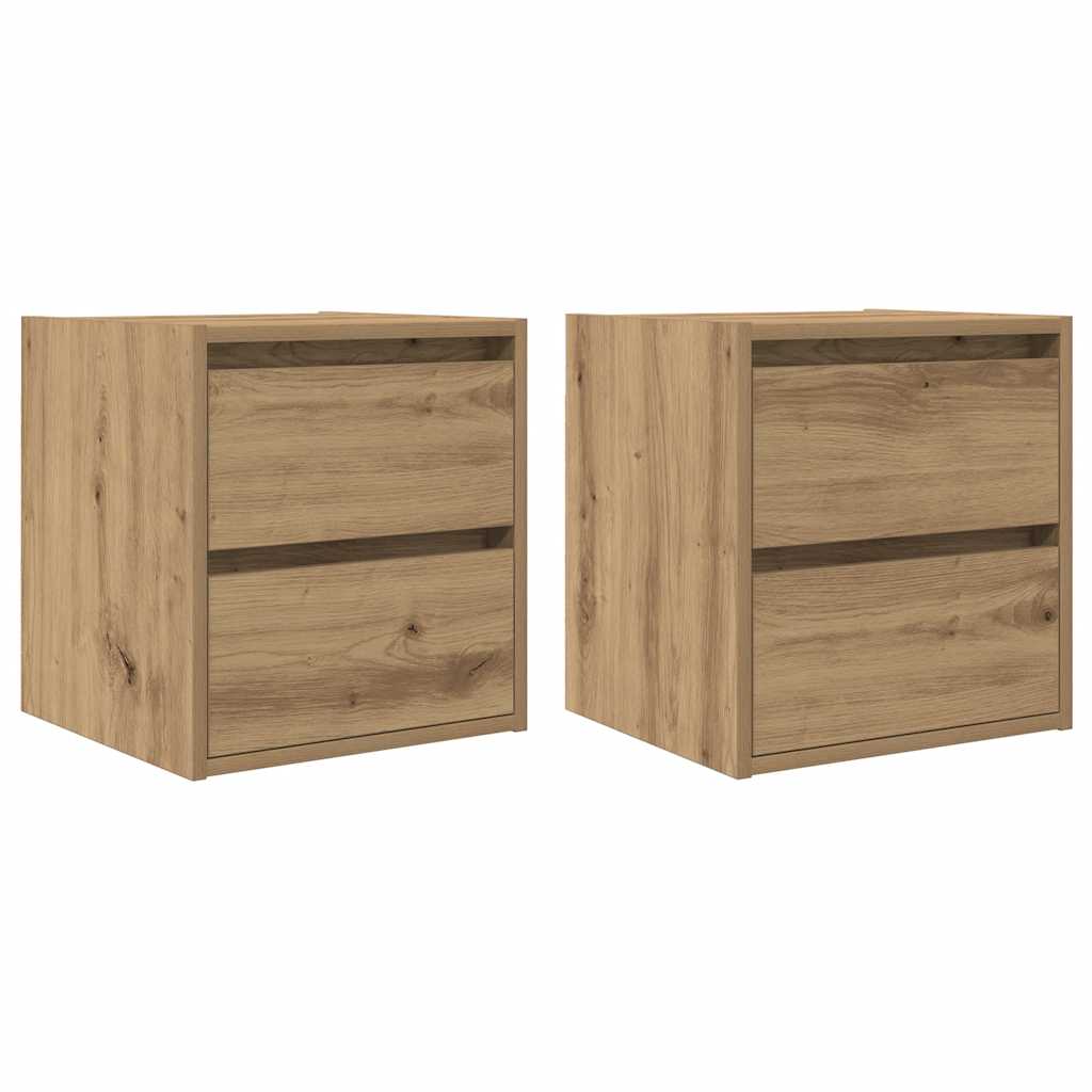 Wand-Nachttische 2 Stk. Artisan-Eiche 38x34x40 cm
