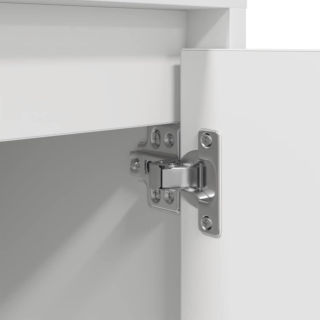 Bedside table with LED lights white 38x34x50 cm