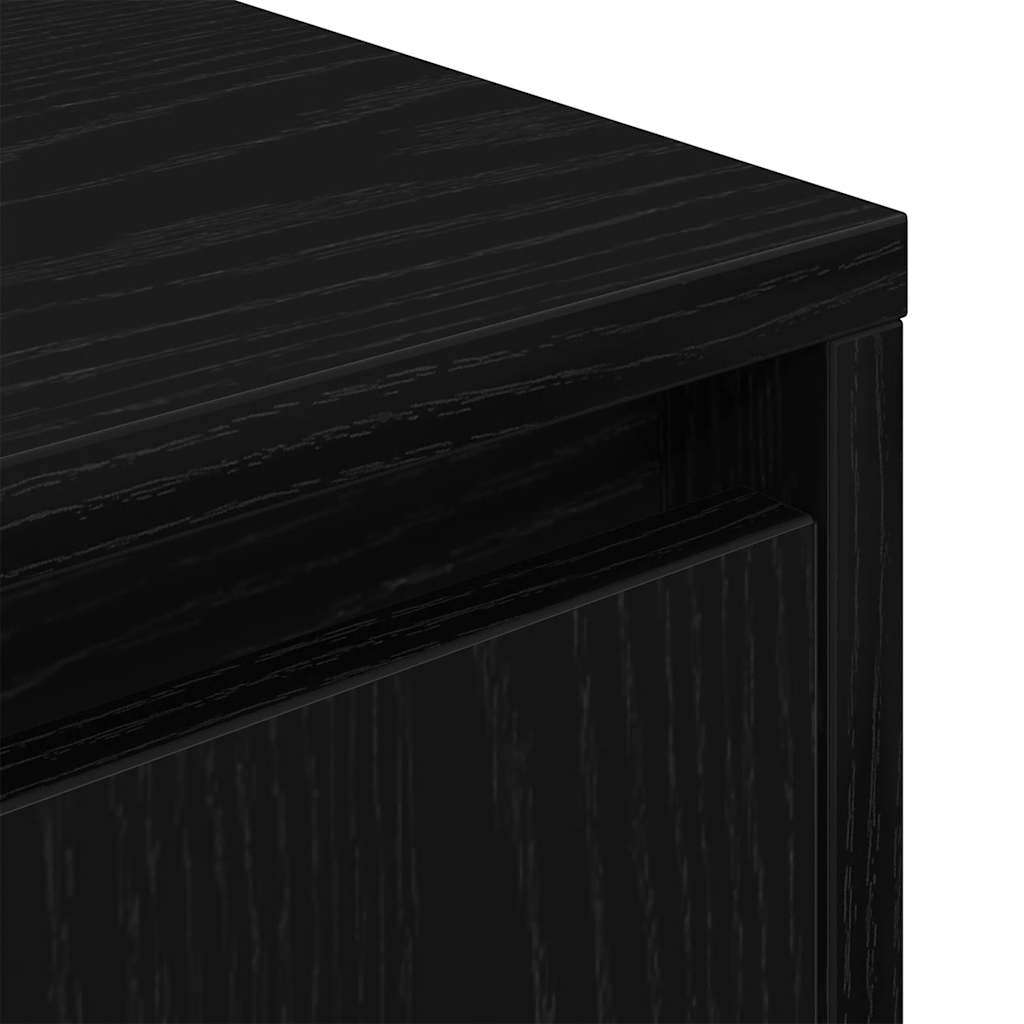 Bedside table with LED lights Black 38x34x50 cm