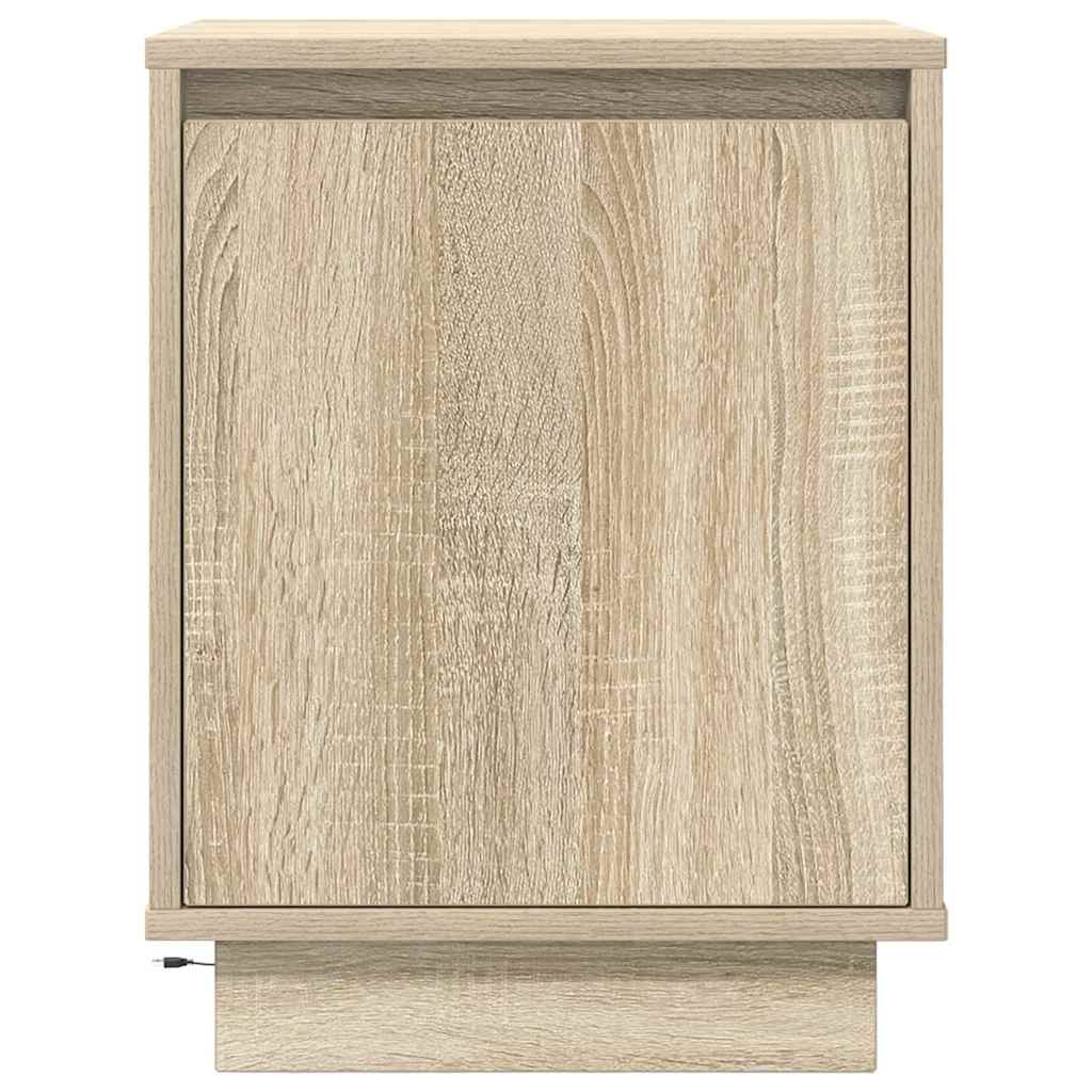 Nachttische mit LED-Leuchten 2 Stk. Sonoma-Eiche 38x34x50 cm