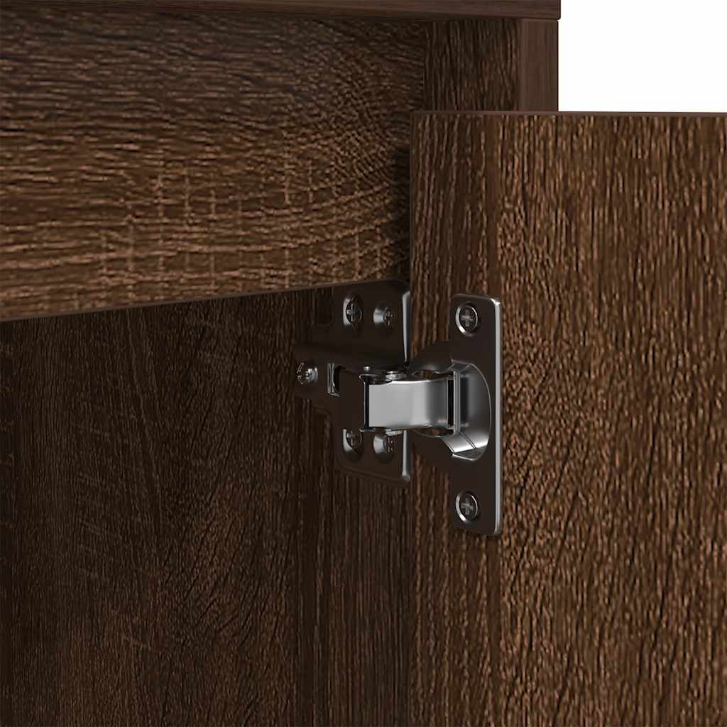 Bedside table with LED lights smoked oak 38x34x50 cm