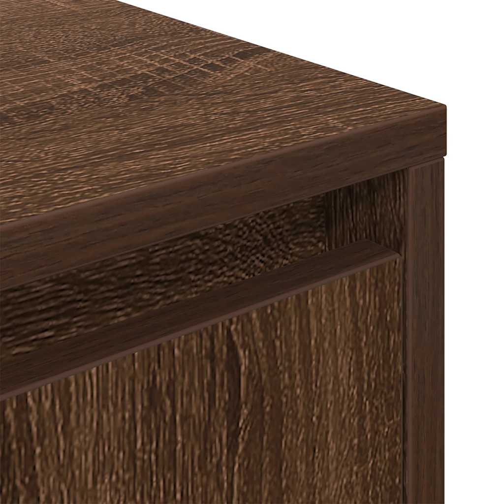 Bedside table with LED lights smoked oak 38x34x50 cm