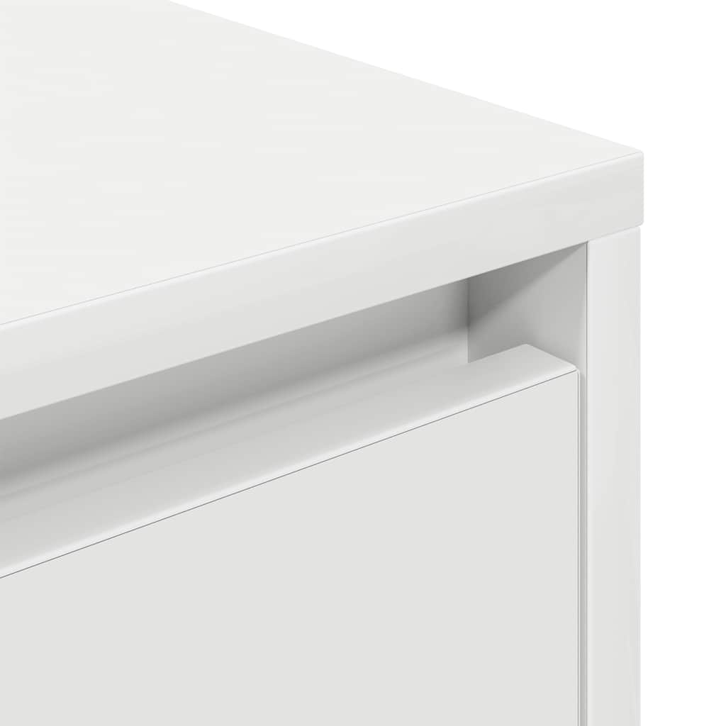 Bedside table with LED lights white 38x34x50 cm
