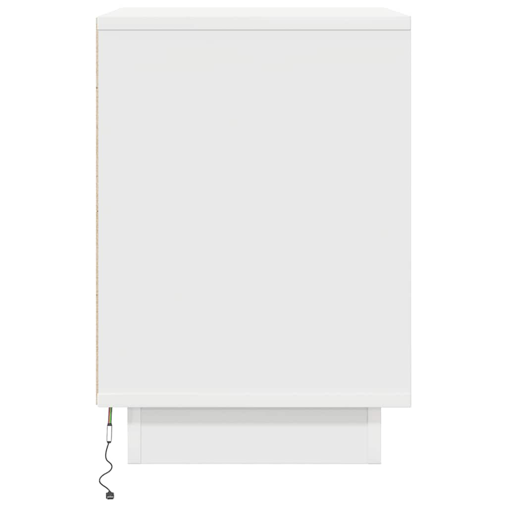 Nachttische mit LED-Leuchten 2 Stk. Weiß 38x34x50 cm