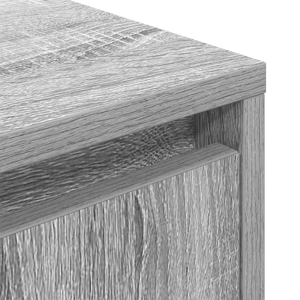 Bedside table with LED lights, Sonoma grey, 38x34x50 cm