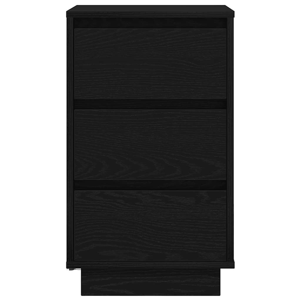 Bedside table with LED lights Black 38x34x65 cm