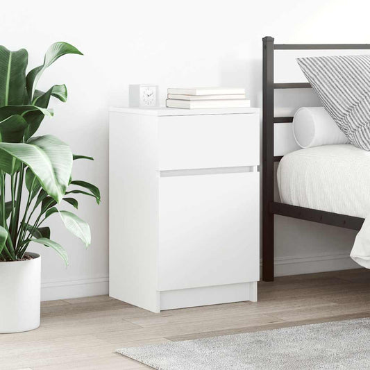 Tables de chevet, lot de 2, blanc, 39 x 35 x 65 cm, matériau à base de bois