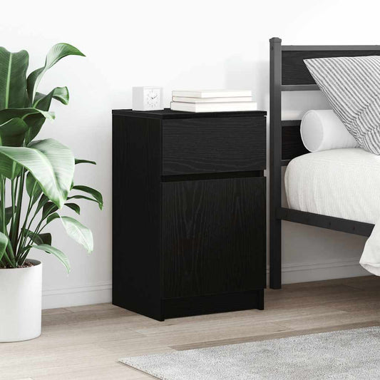 Tables de chevet, lot de 2, noires, 39 x 35 x 65 cm, en bois