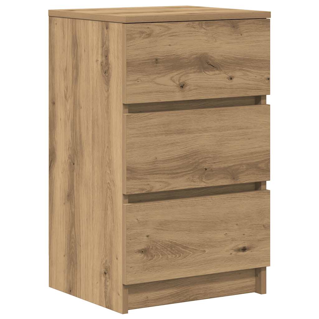 Nachttische mit 3 Schubladen 2 Stk. Artisan-Eiche 39x35x65 cm