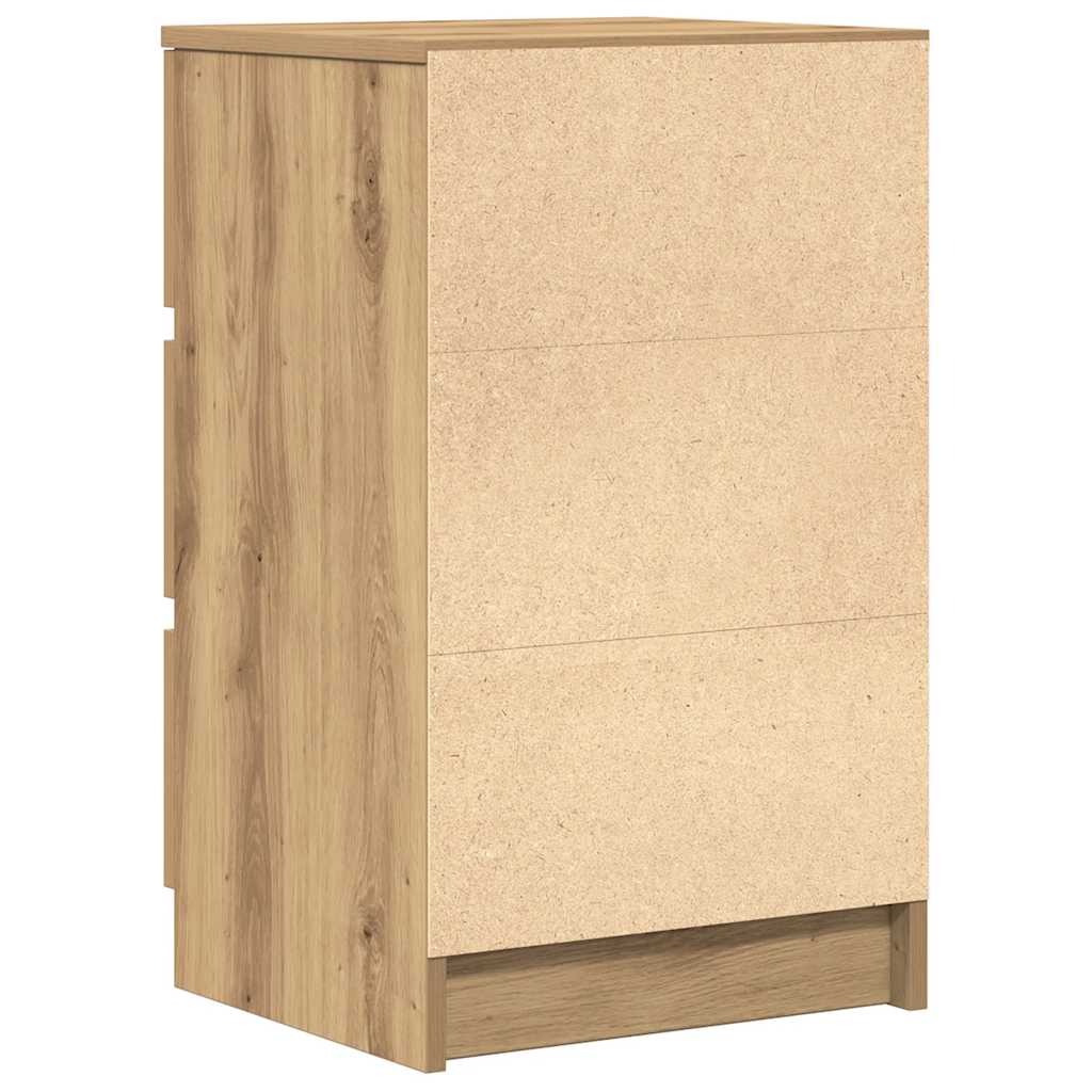 Nachttische mit 3 Schubladen 2 Stk. Artisan-Eiche 39x35x65 cm