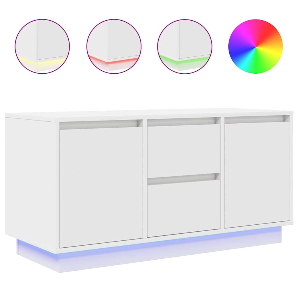 Meuble TV avec éclairage LED blanc 100x41x50 cm