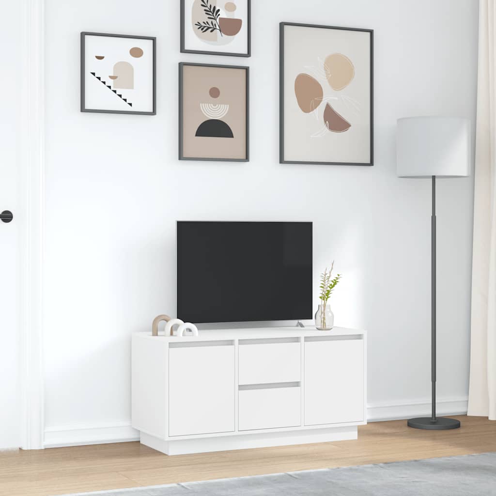 Meuble TV avec éclairage LED blanc 100x41x50 cm
