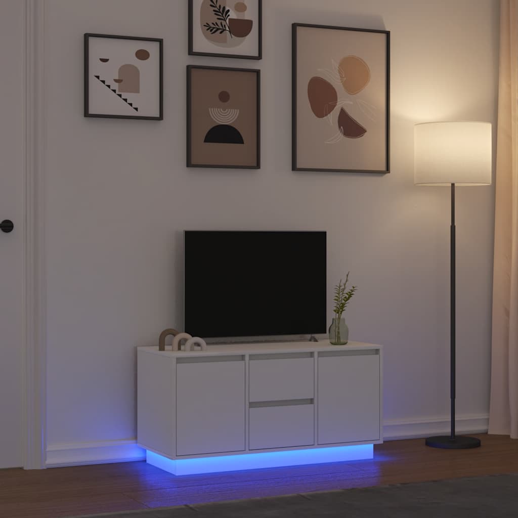 Meuble TV avec éclairage LED blanc 100x41x50 cm