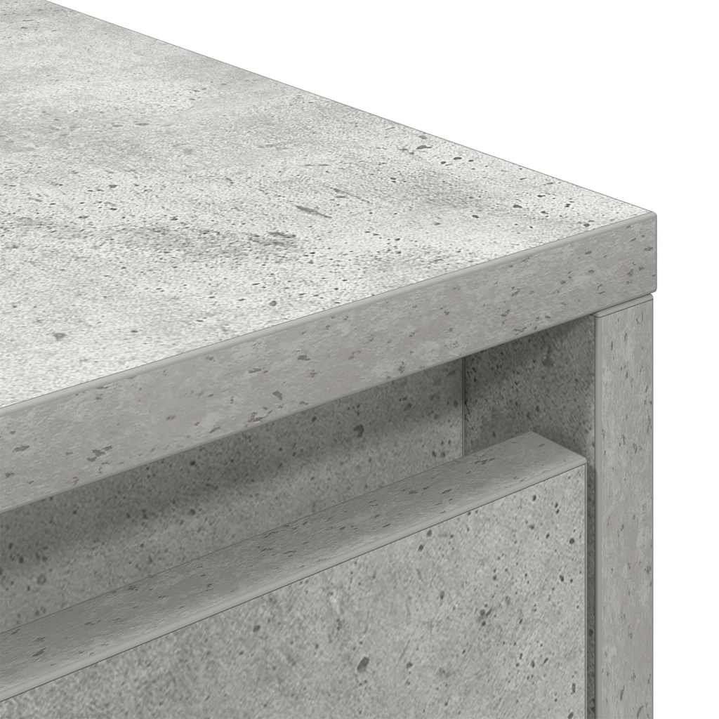 Meuble TV avec éclairage LED, gris béton, 100x41x50 cm