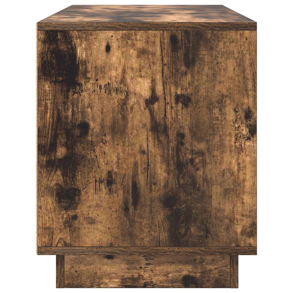 TV cabinet with LED lights smoked oak 100x41x50 cm