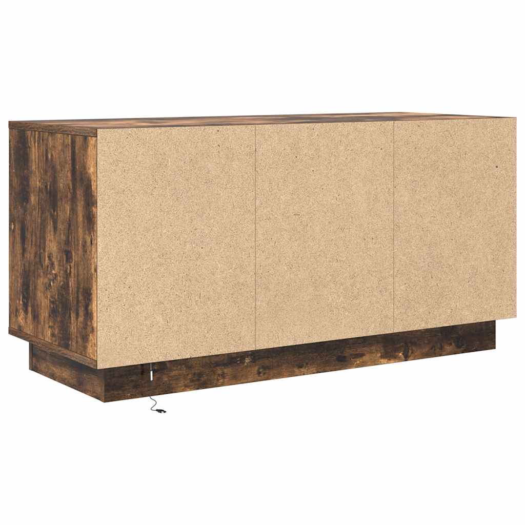 TV cabinet with LED lights smoked oak 100x41x50 cm