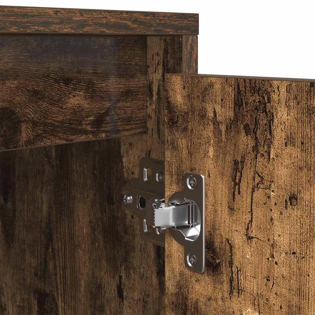 TV cabinet with LED lights smoked oak 100x41x50 cm