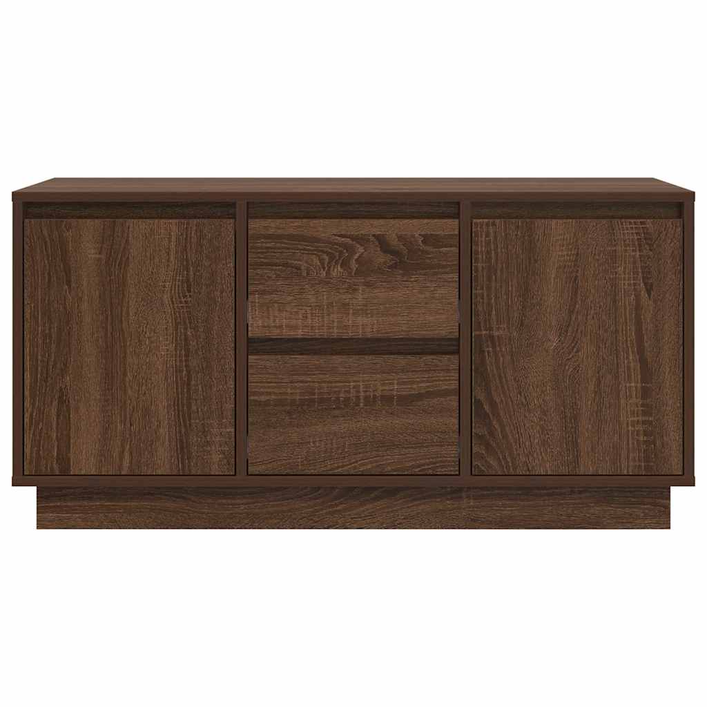 TV cabinet with LED lights, brown oak look, 100x41x50 cm