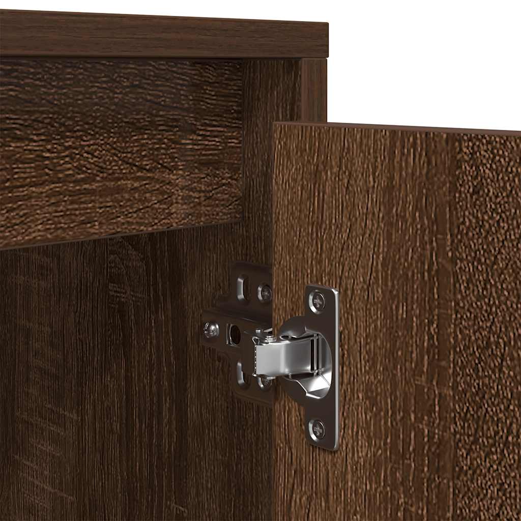 TV cabinet with LED lights, brown oak look, 100x41x50 cm