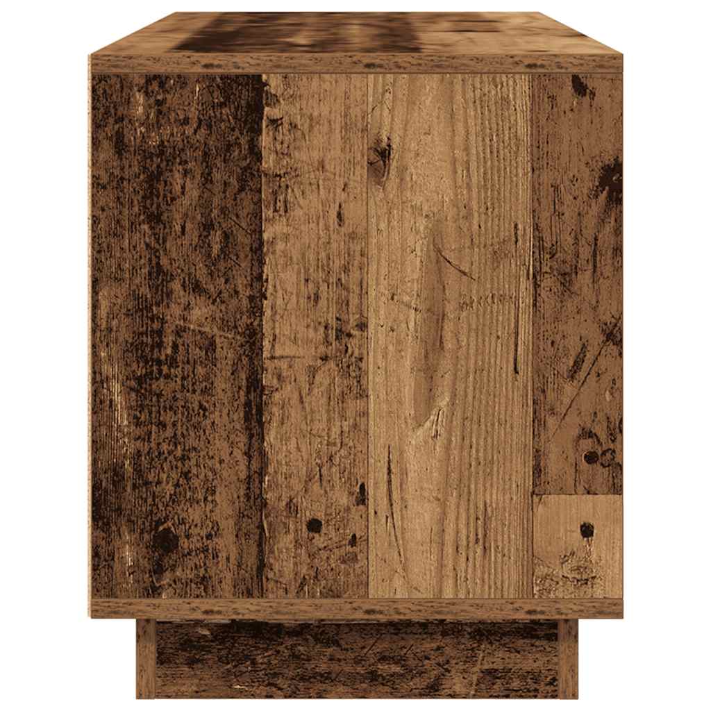 Meuble TV avec éclairage LED, aspect bois récupéré, 100x41x50 cm