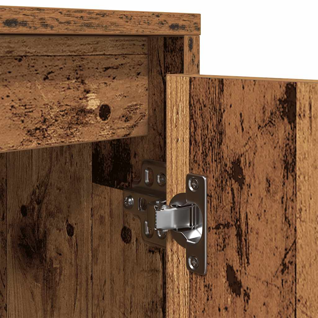 Meuble TV avec éclairage LED, aspect bois récupéré, 100x41x50 cm