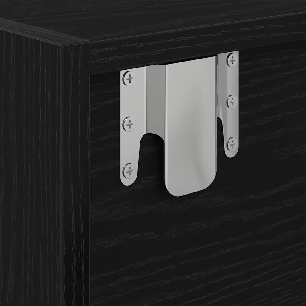 Meuble TV aspect chêne noir 60x31x25,5 cm matériau à base de bois