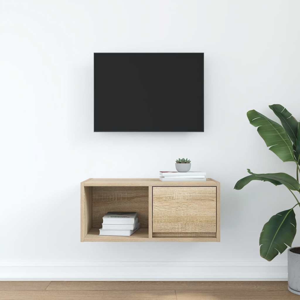 Meuble TV en chêne Sonoma 60x31x25,5 cm, matériau à base de bois